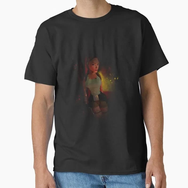 Retro Video game Tomb Raider Angel of Darkness Lara Croft Gift t shirt for gamer 0716 Short Sleeve Graphic Clothes US Size Tee