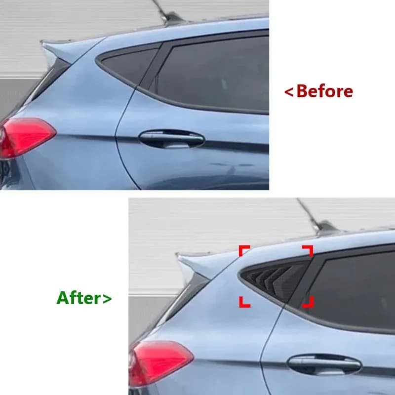 Car Rear Window Louver For Ford Fiesta MK8 2018+ Shutter Triangular Shade Blind Exterior Tuning Parts Car Accessories