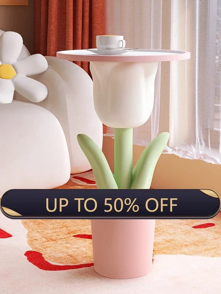 Tulip Ornaments Floor-standing Large Tray Living Room TV Cabinet Next To Sofa Home Decoration
