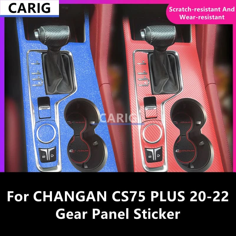 For CHANGAN CS75 PLUS 20-22 Gear Panel Sticker Modified Carbon Fiber Interior Car Protective Film Accessories Modification