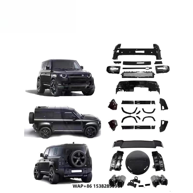 DEF 90/110/130 Black BodyKit ABS Material 2020-2023 Year Front Lips Rear Diffuser Grilles Over Fenders Spare Tire Cover Car Part