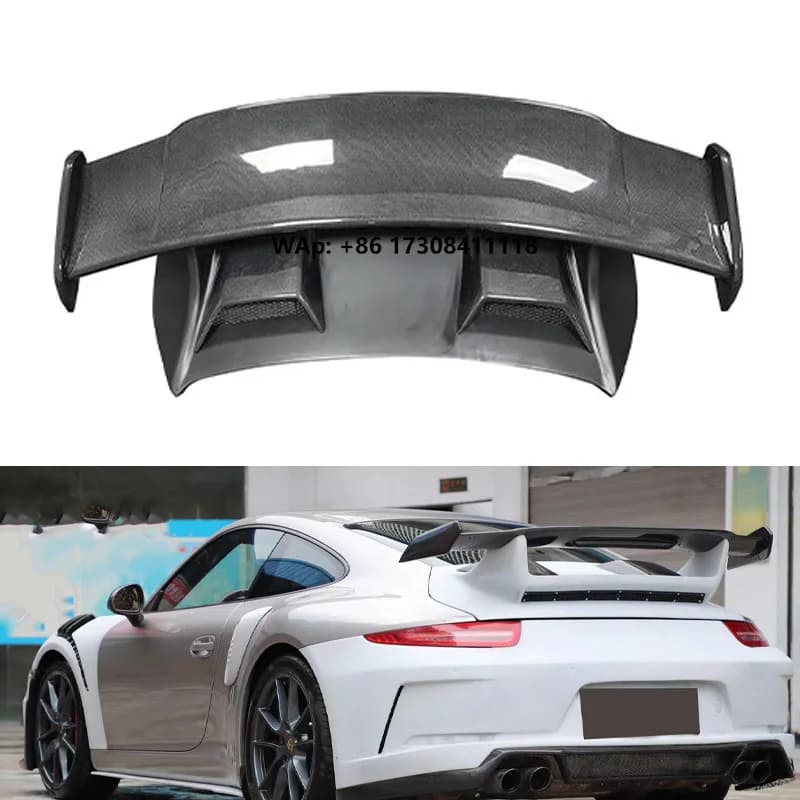 GT3 Style Real Carbon Fiber Fibre Rear Trunk Spoiler Big Wing for 911 911.1 911.2 2015--2018
