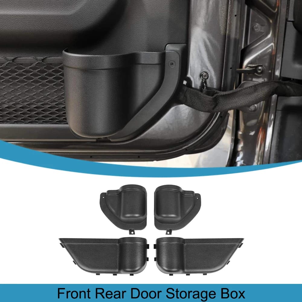 Car Front Rear Door Storage Box Organizer Tray for Jeep Wrangler JL Gladiator JT 2018-2023 Stowing Tidying Interior Accessories
