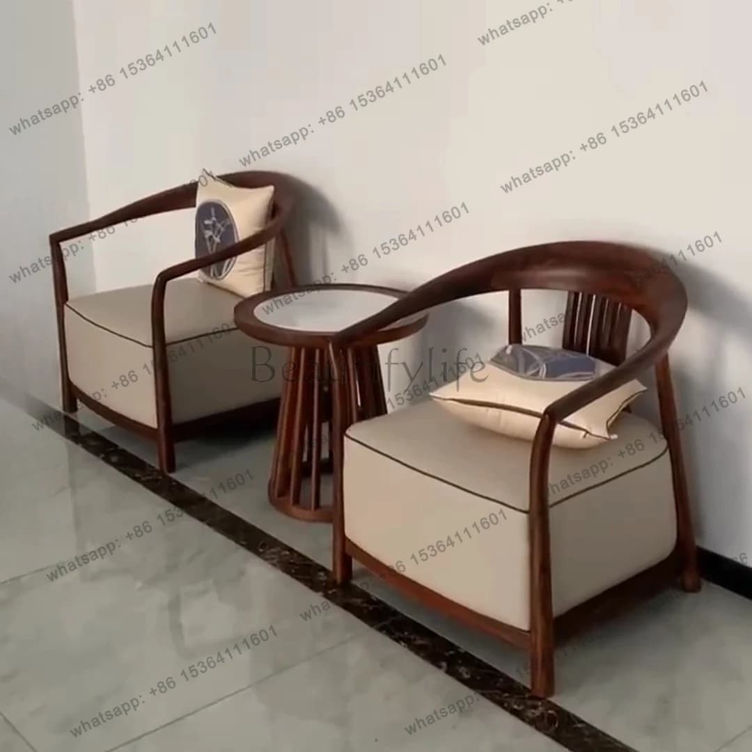New Chinese ebony chair three-piece set of solid wood single sofa chair furniture