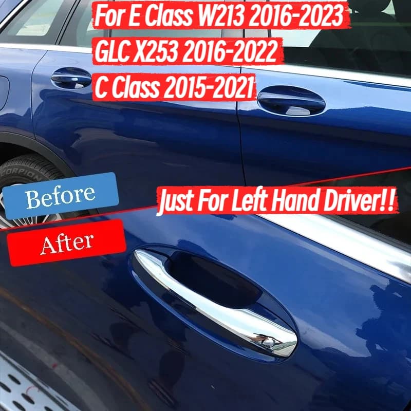 ABS Left Hand Driver For Mercedes Benz E Class W213 2016-2023 GLC X253 C Class W205 2015-2021 Car Door Handle Trim Accessories