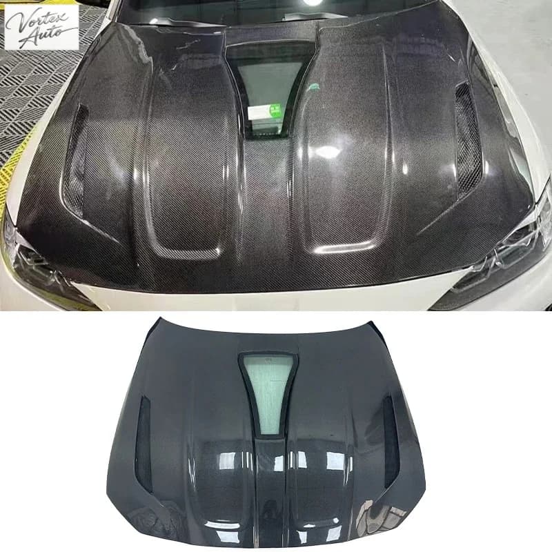 Carbon Fiber Transparent Glass Engine Hood Bonnet for BMW I4 eDrive35 eDrive40 M50 G26 2022-2025 Lightweight Performance Upgrade