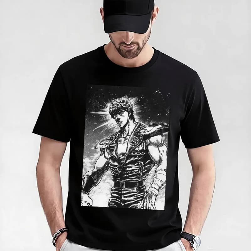 0405 Manga Kenshiro Fist of the North Star Anime gift t shirt Hokuto no Ken printed Graphic tee Y2K clothes All size Tops