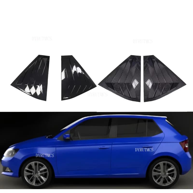 Gloss Black Car Side Window Louver Fit For Skoda Fabia 2015 2016 2017 2018 2019  2020  Car Rear Window Shutter Cover Spoiler