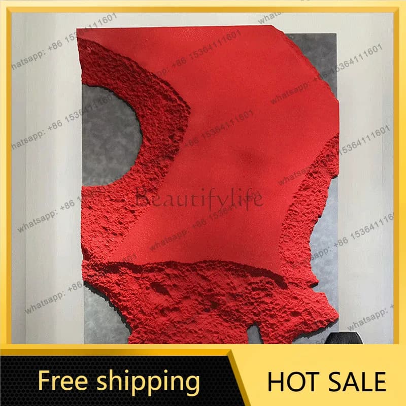 LJY light luxury model room three-dimensional physical painting post-modern minimalist red entrance