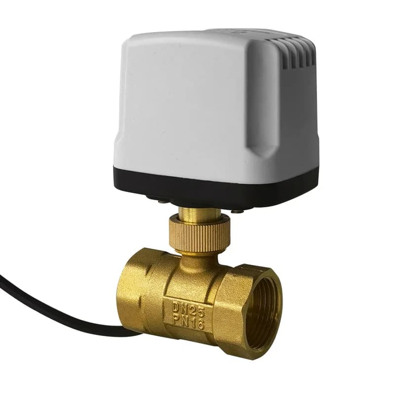 Brass two-way wire buckle ball , pipeline switch, normally closed water  copper ball valve, moisture-proof micro electric
