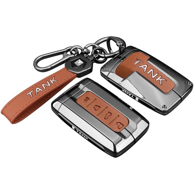 Premium Zinc Alloy Key Cover Case for Tank 300/500 (2025) - Protective Key Fob Shell Keychain