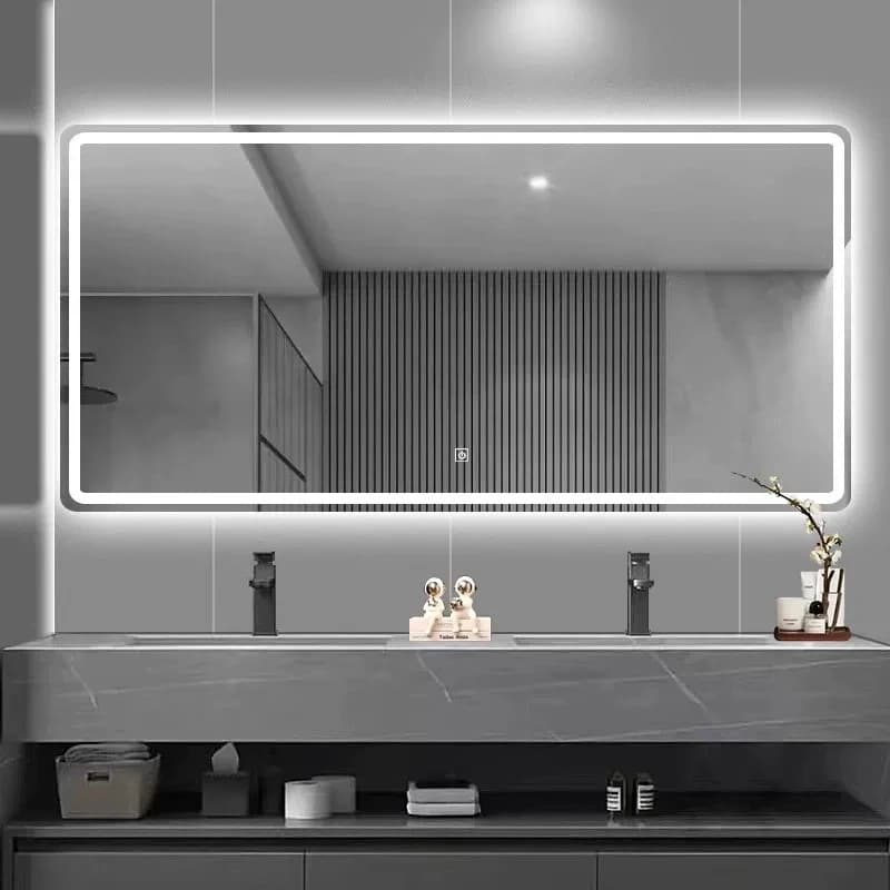 Bathroom mirror, bathroom mirror wall-mounted anti-fog luminous mirror, sink mirror, smart touch screen