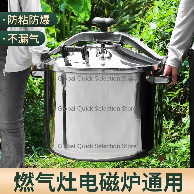 Commercial Stainless Steel Pressure Cooker, Large Capacity Explosion-Proof for Ga-s/Induction Stove, Restaurant Kitchen Use