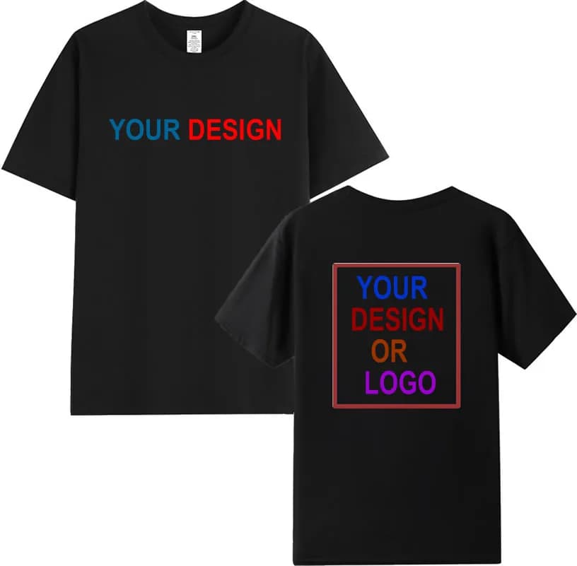 POD Men's Cotton T-shirt Personalized Your Design Here Custom Text T Shirt For Men Women Add Your Own Design DIY T Shirt 01