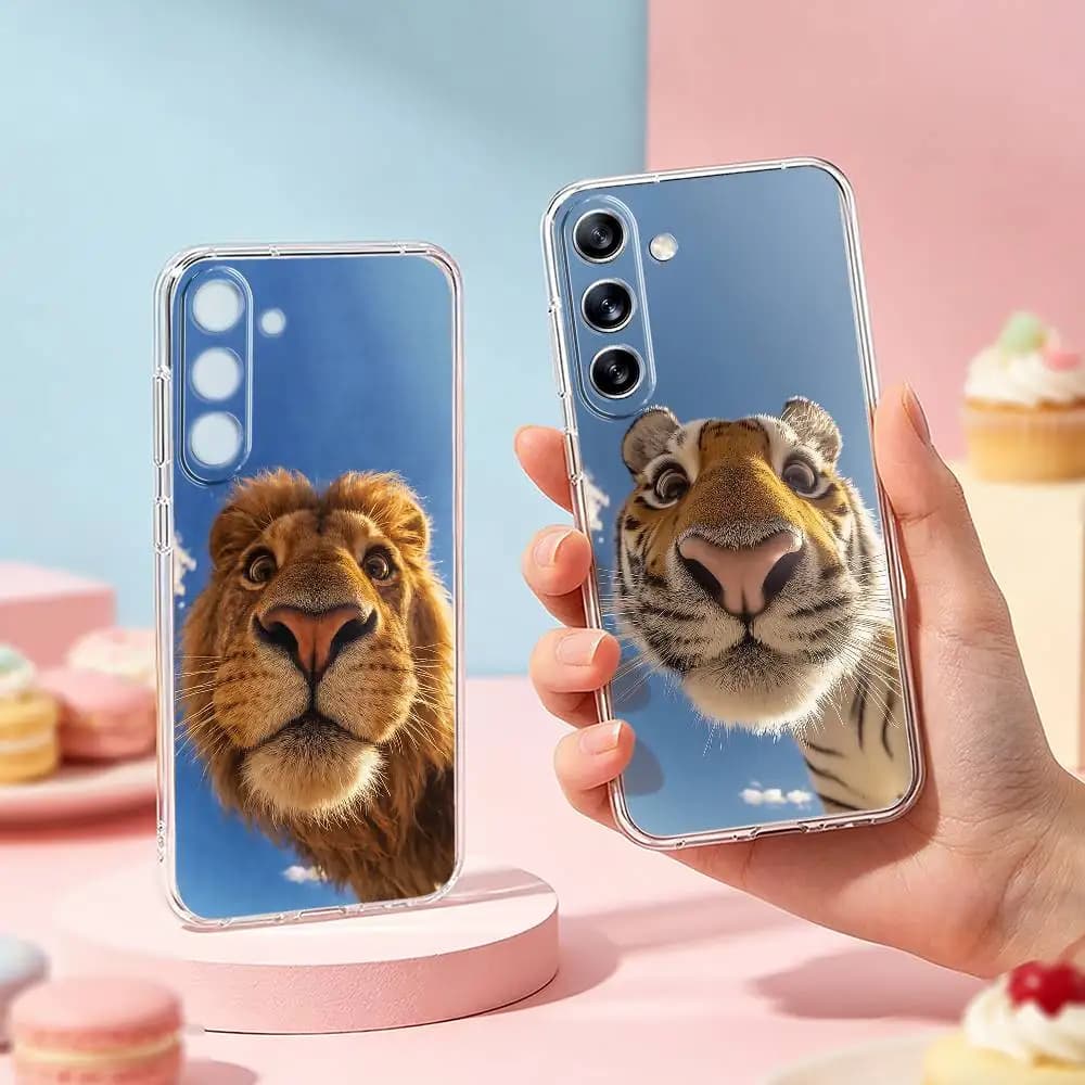 Funny Close-Up Animal Portraits Phone Case For Samsung Galaxy A91,80,73,72 ,71,53,52,32 ,31,22,21s,20,Transparent Soft Case