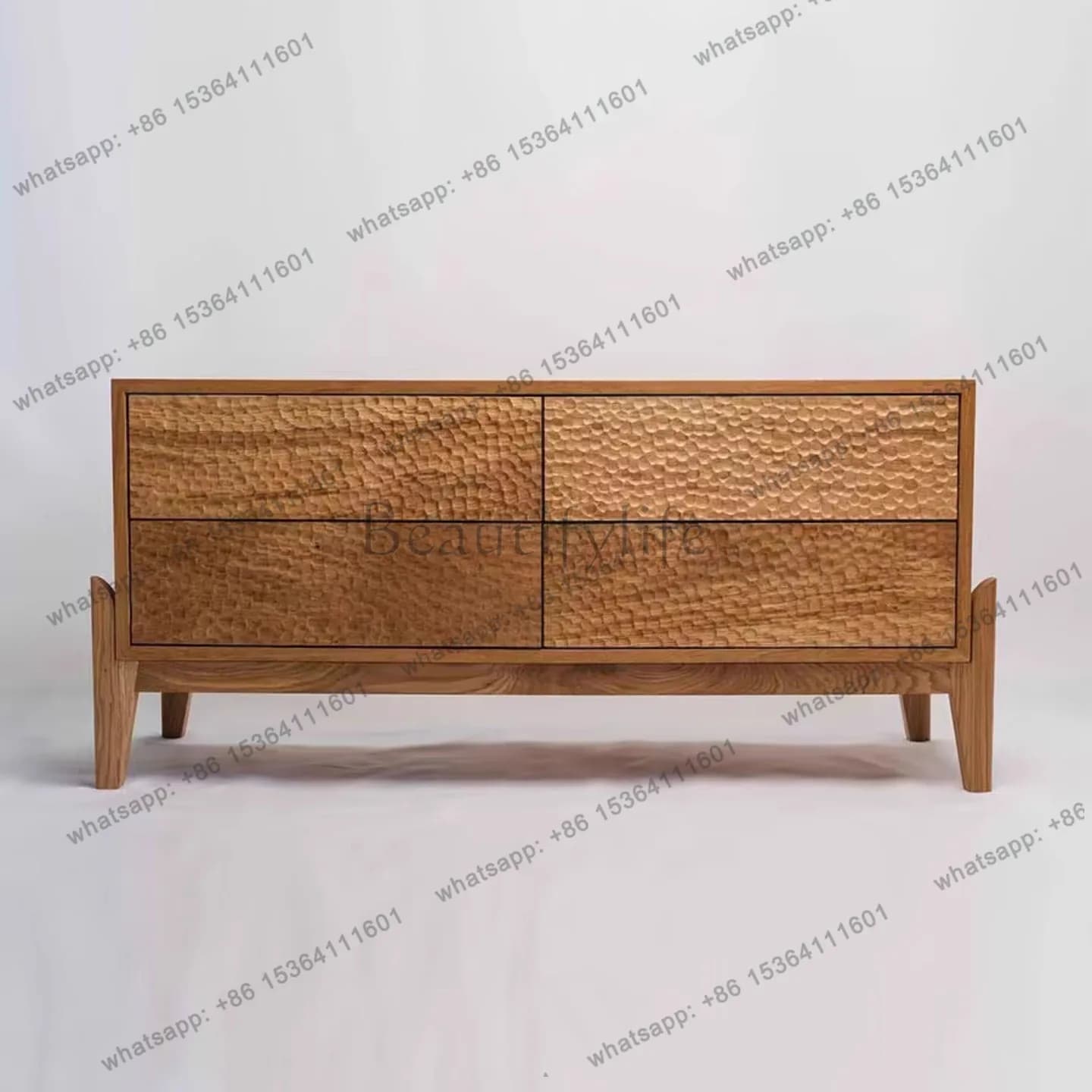 Nordic style solid wood creative retro dining side cabinet niche living room storage cabinet
