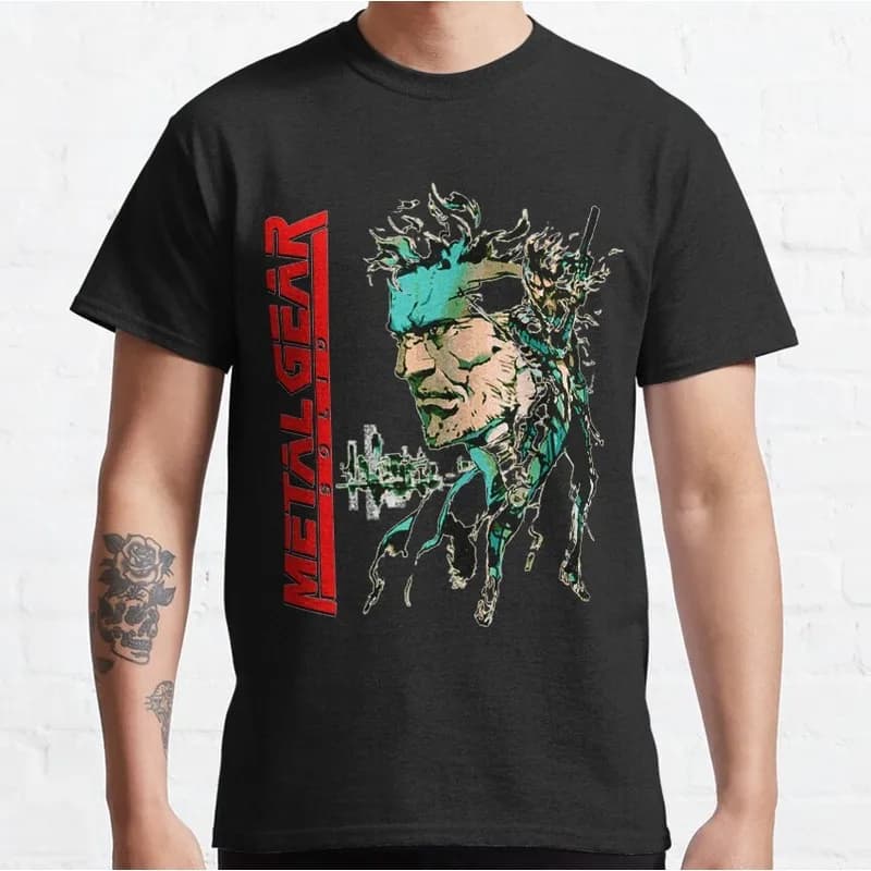 Metal Gear Solid MGS Game Merch T‑Shirt Gamer Fan Gift Unisex Cotton Short Sleeve Tees Solid Snake Graphic Print Streetwear Tops