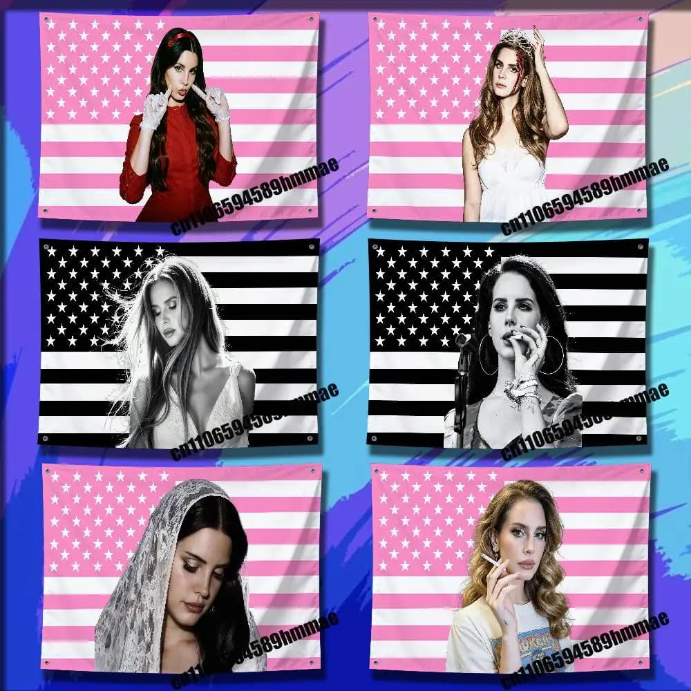 For L-Lana Del Rey Singer Flag 60x90cm Outdoor Garden Home Decorate Wall Banner Tapestry Flags Cover