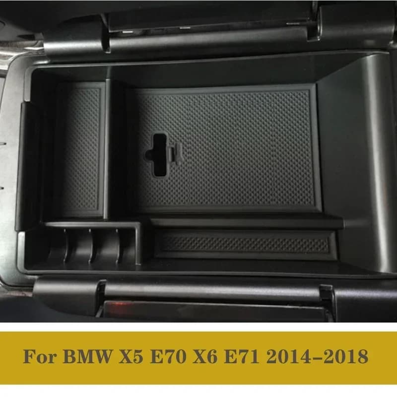 For BMW X5 E70 X6 E71 2014 - 2018 Car Armrest Storage Box Central Console Storage Box Container Tray Interior Accessories