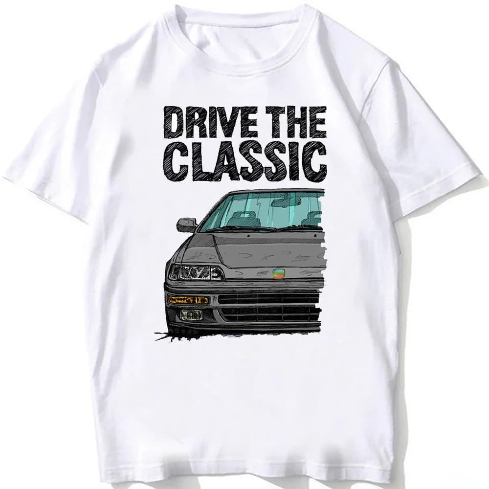 Drive The Classic CRX VTEC T-Shirt Men Short Sleeve Hip Hop Boy Casual Tops Japan 90's Legend Car Sport T Shirt JDM White Tees