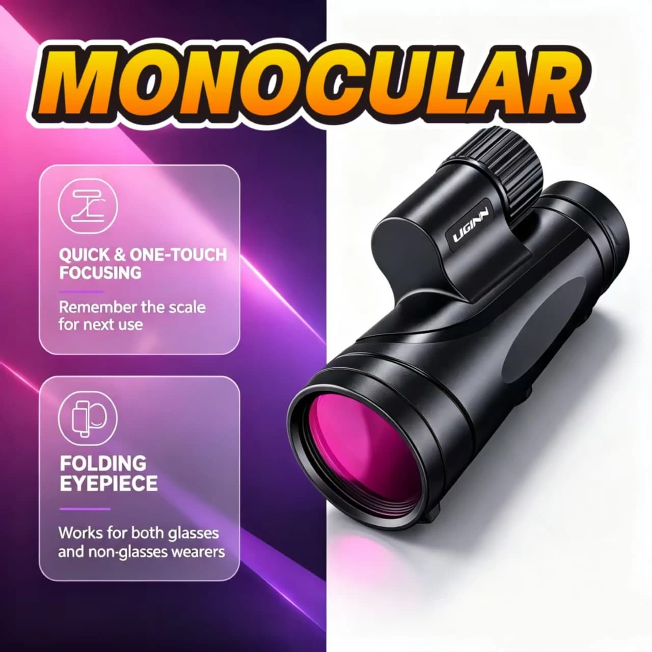 High Power 12x50 ED Monocular Telescope HD Waterproof BAK4 Prism FMC for Bird Watching Hunting Camping Outdoor Travel