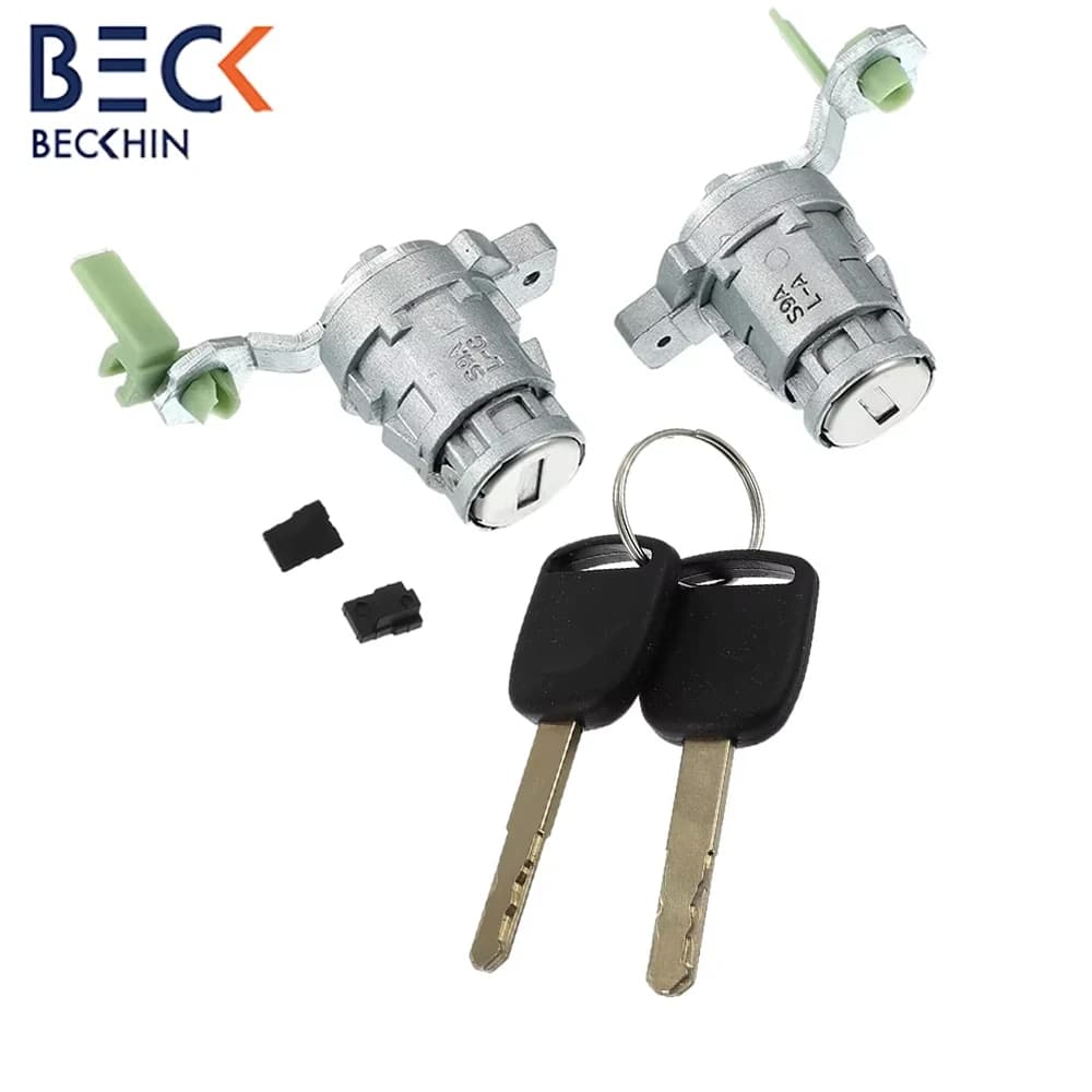 Front Left Door Lock Cylinder Kit with 2 Keys for Honda, Car Locks Replacement OEM 72185-S9A-013 72185-S9A-003 72145-S9A-013
