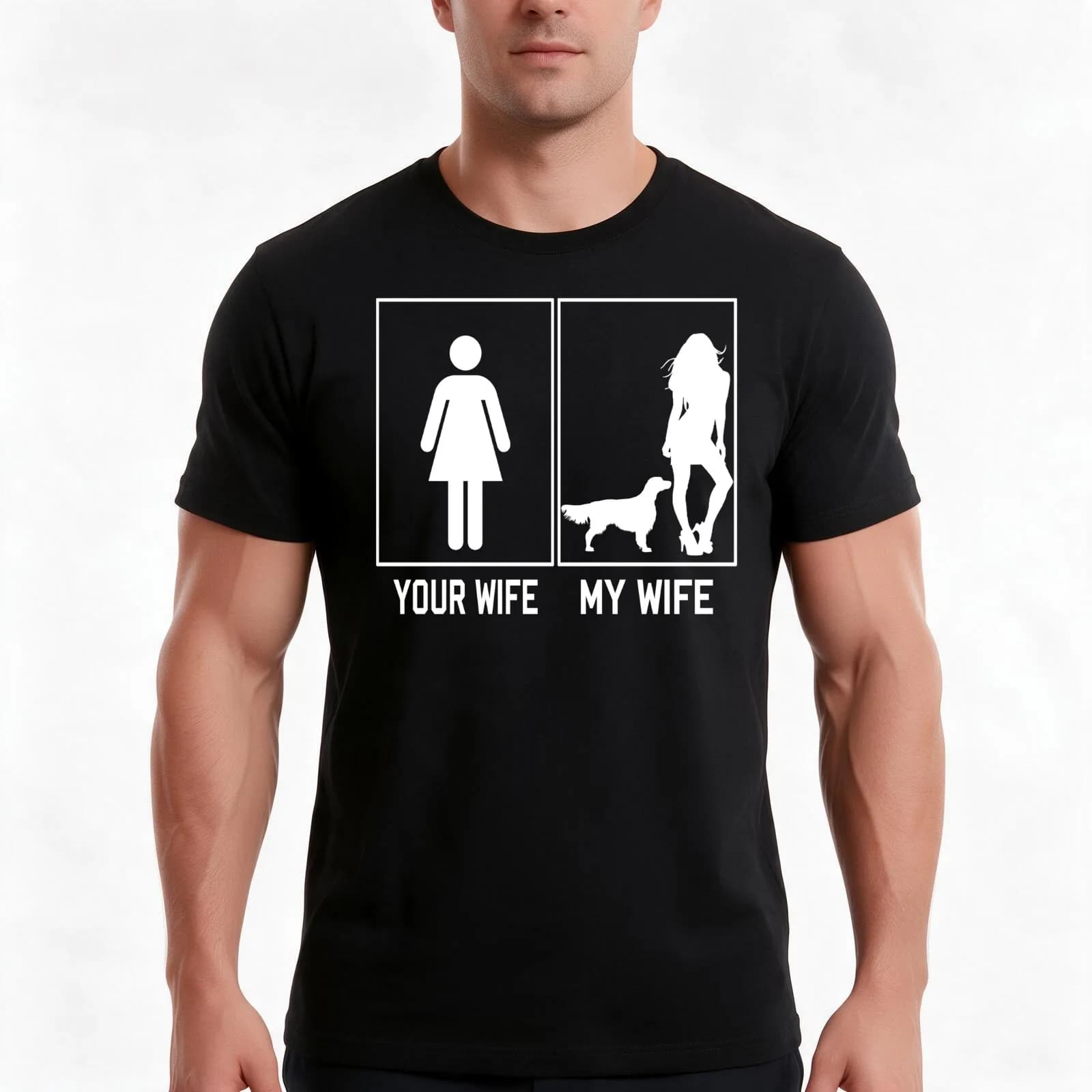 Your Wife My Wife irish Setter Funny Gift For Husband T-Shirt, Summer Casual Cotton Tee, Oversized Streetwear Tops, 100% Cotton