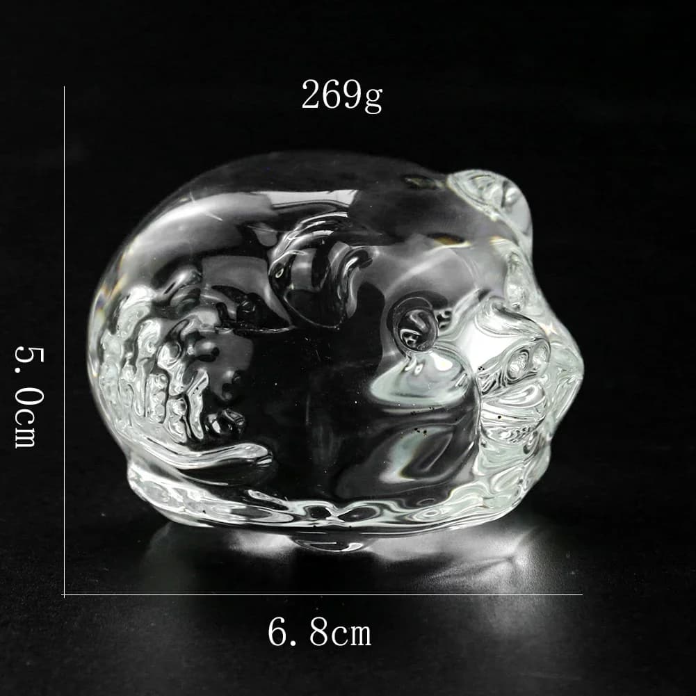 Clear Glass Crystal Treasure Pig Model Crafts Feng Shui Ornament Hollween Car Wedding Home Lucky Wedding Decor Accessories