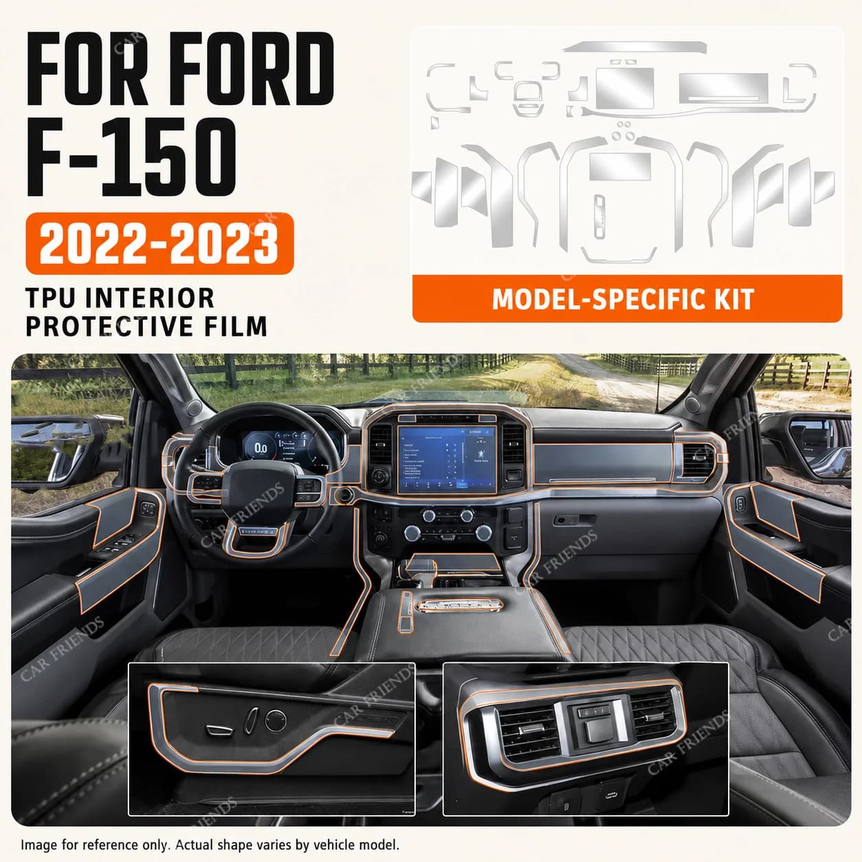 For Car Skoda Enyaq Coupe 2022 2023 Transparent TPU Interior Protective Film Center Console Trim Anti-scratch Repair Film