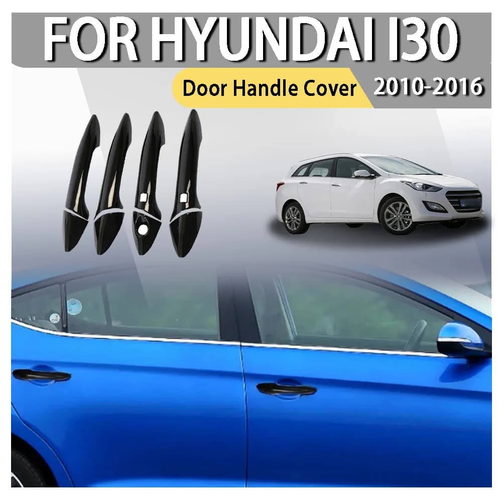 Carbon Fiber Style LHD For Hyundai i30 2012 2013 2014 2015 2016 Car Door Handle Cover Sticker Trim Accessories Protect Decor