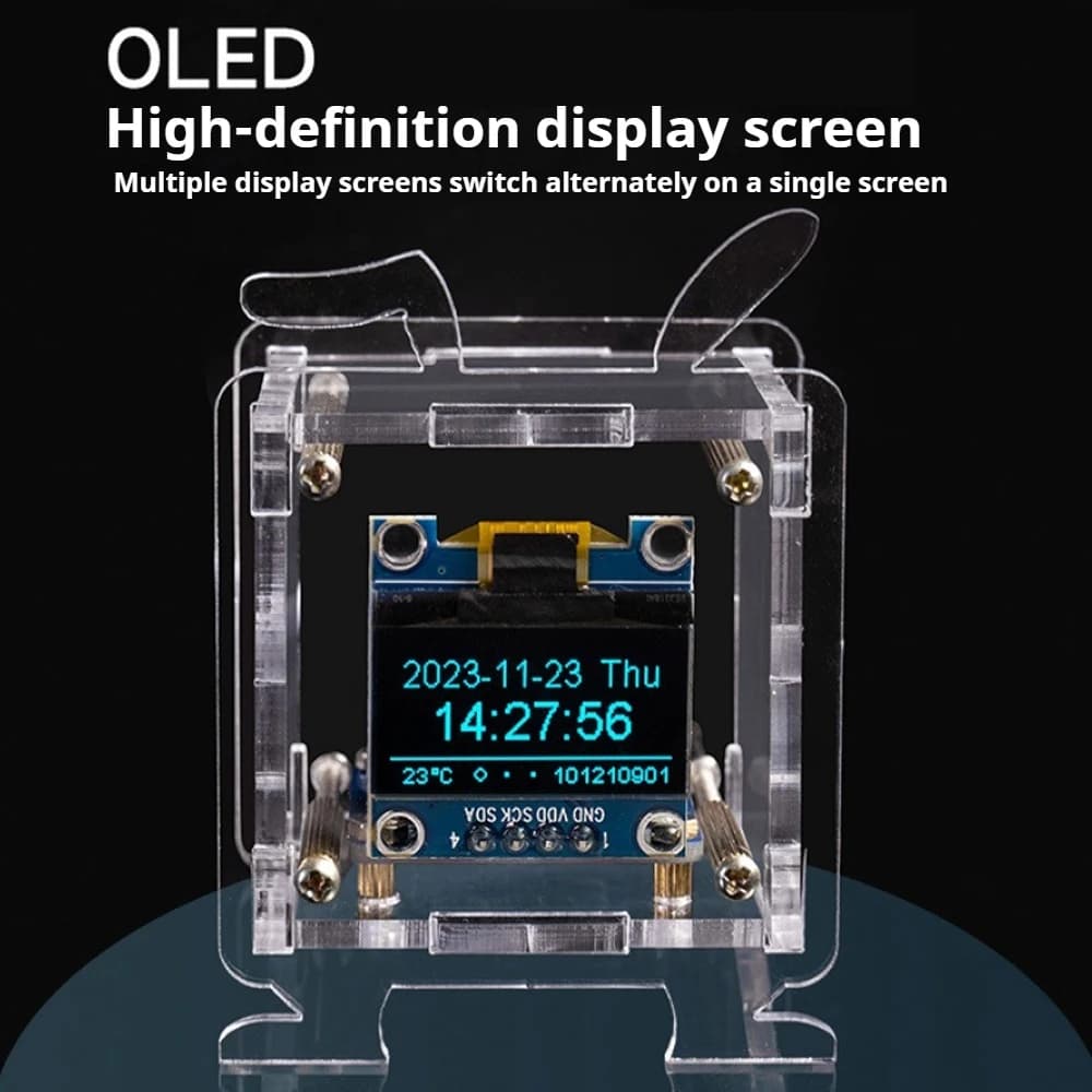 0.96 Inch Oled Display Support 2.4G Wifi Networking with Case Welding Practice Kit ESP8266 Mini Weather Forecast Clock Diy Kit