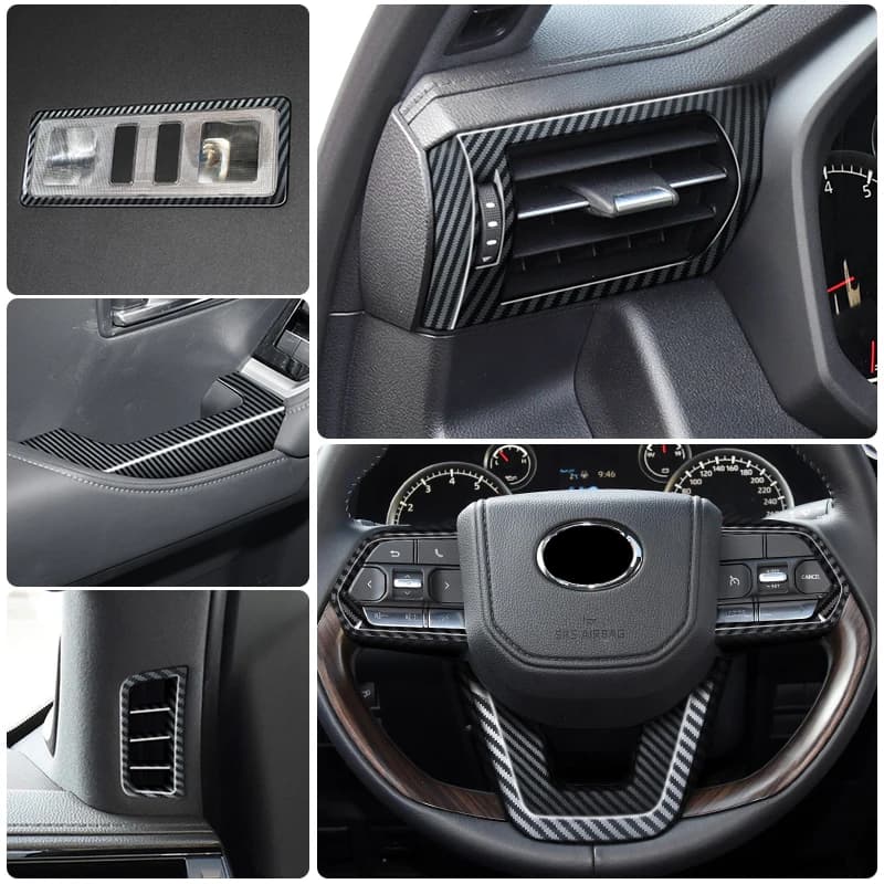 For Toyota Land Cruiser 300 2021 2022 2024 2025 LC300 Carbon Fiber pattern Garnish Interior Accessories Upgraded Modification
