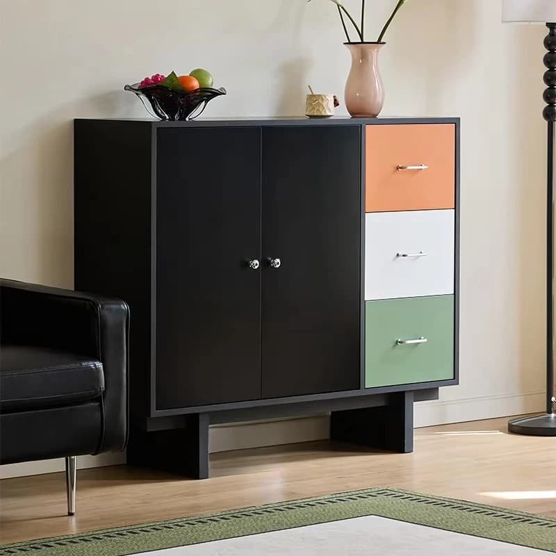 Modern style simple side cabinet color solid wood locker living room home