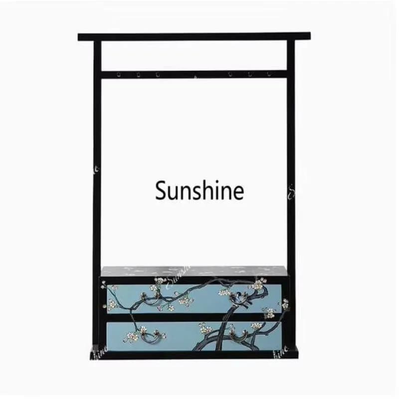 New Chinese-style painted hanging wardrobe solid wood antique simple decorative hanger