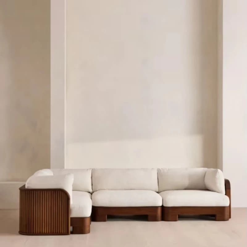 Teak Outdoor Sofa Modern Teak Furniture Outdoor L-Shaped Sofa