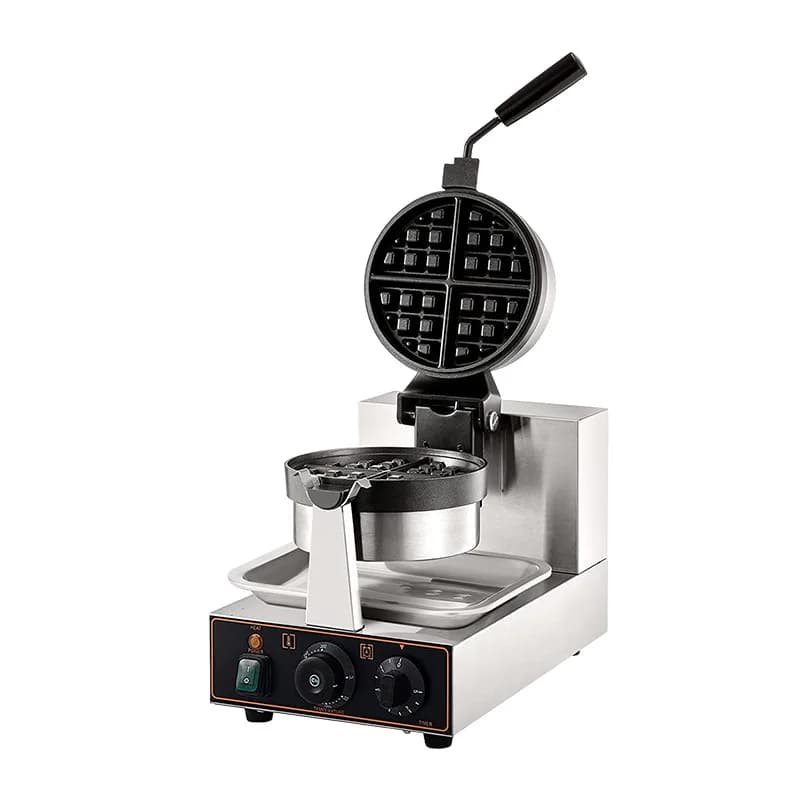 Commercial Rotary Waffle Furnace Electric Double Sided Muffin Machine Cross-border Snack Equipment Double Head Waffle Machine
