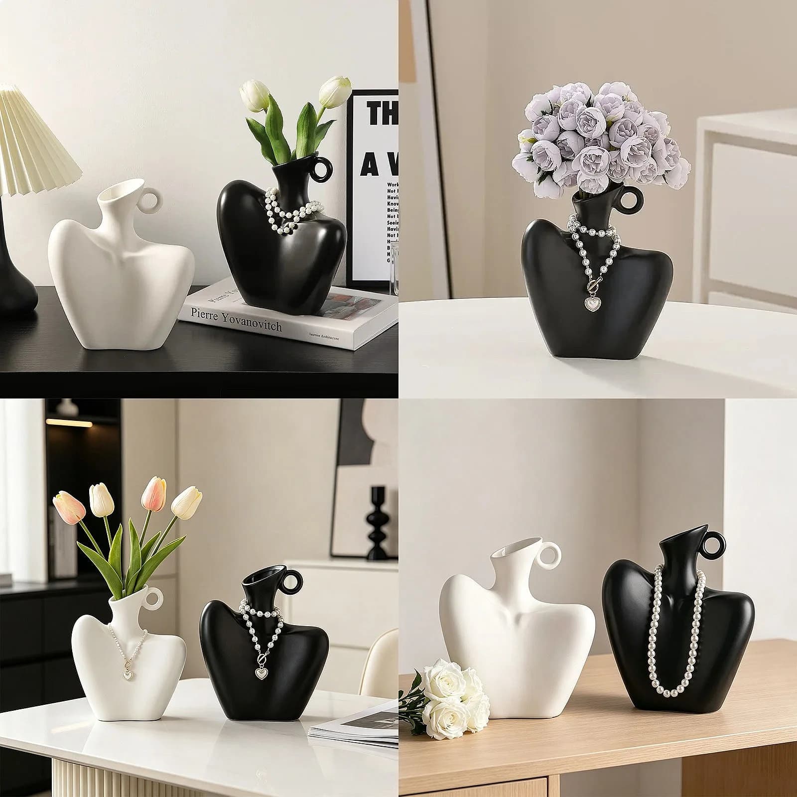 French Vintage Ceramic Vase Luxury Home Office Table Flower Arrangement Decor  Home Decoration