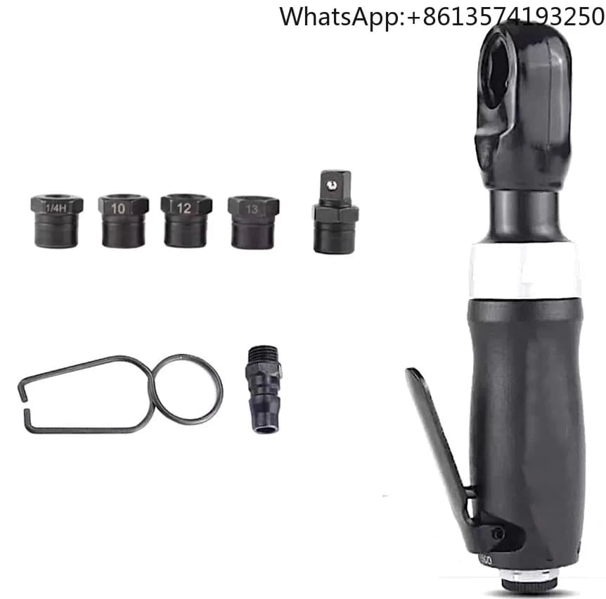 TY5T438C Compact Pneumatic Thru-Hole Ratchet | 3/8" | 450 Rpm | 41Nm Industrial Ratchet Wrench| 10mm, 12mm, 13mm Socket Adaptor