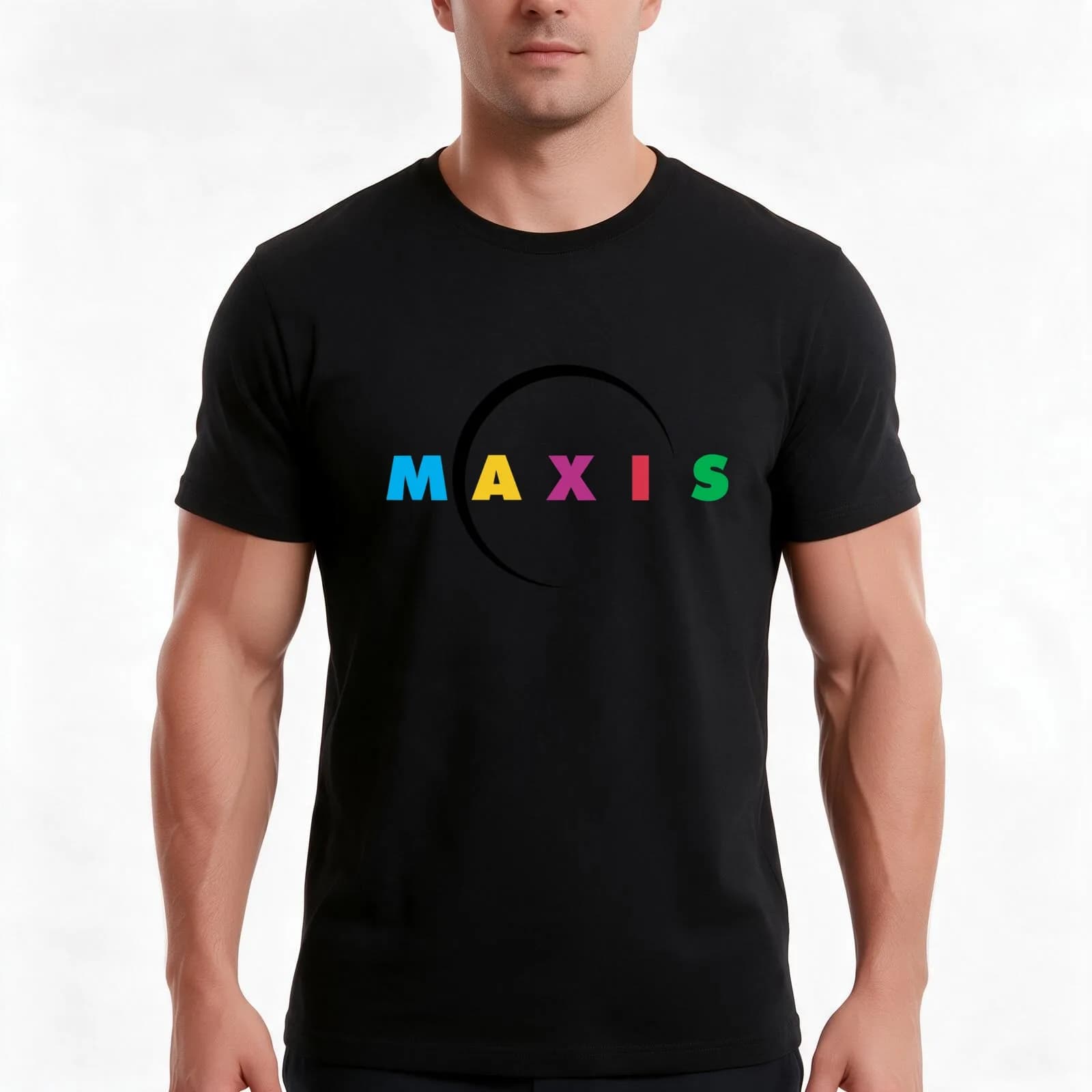 maxis logo T-Shirt, Summer Casual Cotton Tee, Oversized Streetwear Tops, Vintage Graphic Print, Loose Fit Short Sleeve