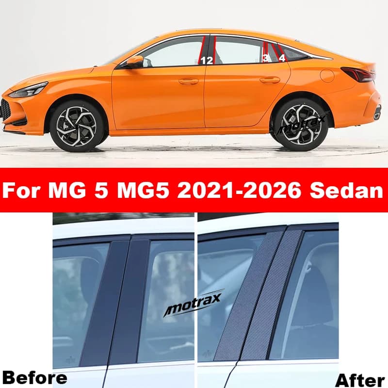 For MG5 MG 5 2021-2026 Sedan Car BC Pillar Posts Window Cover Door Window Column Decorative Sticker Exterior Cover Accessories