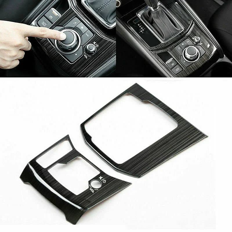 Car Inner Gear Shift Panel Frame Cover For Mazda CX-5 2017-2018 Trim Stainless Steel Gearbox Cap Auto Decoration Sticker
