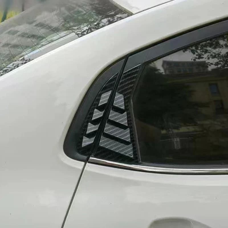 Car Rear Window Side Vent Shutter Louver Cover Trim Fit For KIA RIO K2 2011 2012 2013 2014 2015Sedan Russia Version Carbon Fiber