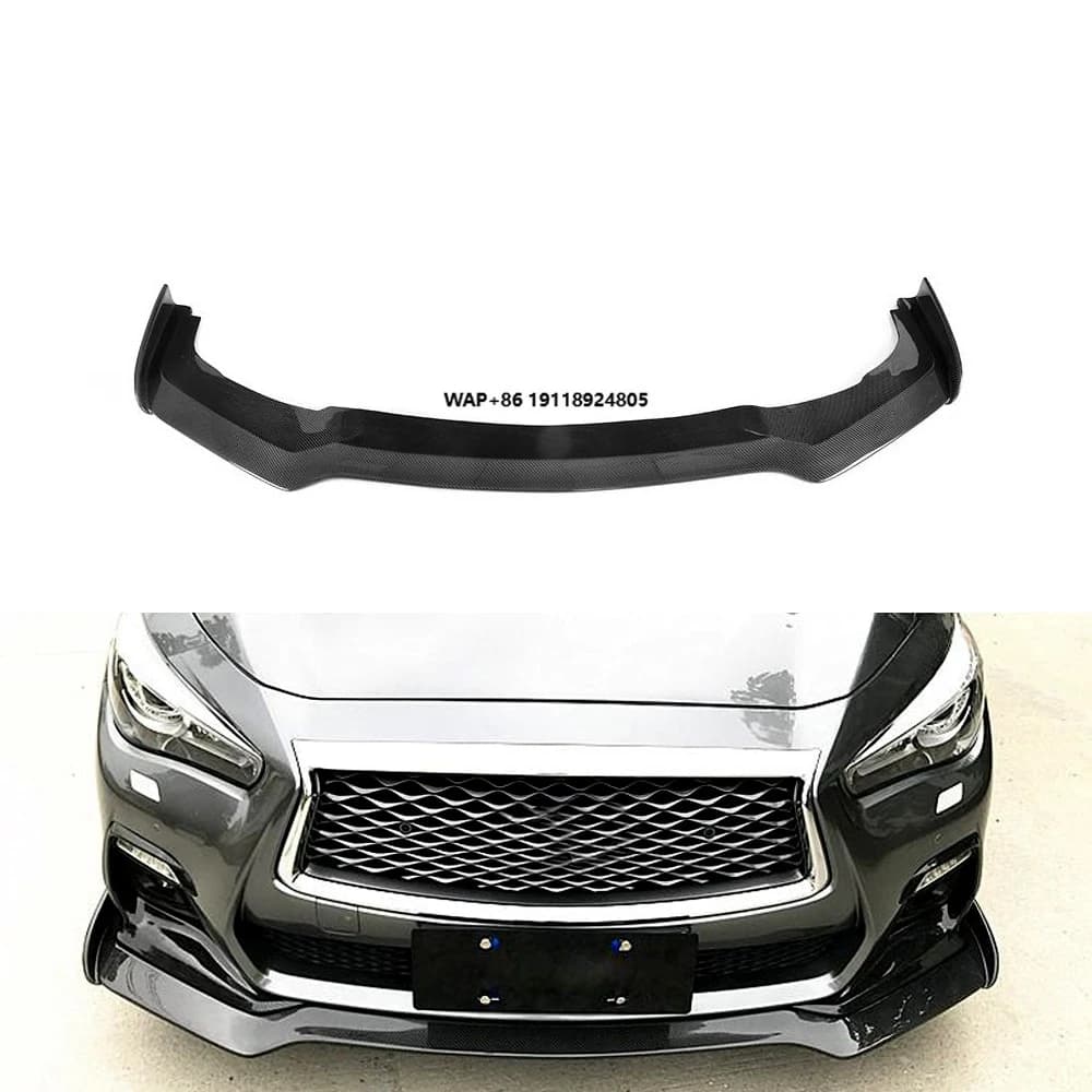 For 2018 Q50 Sport Model Carbon Fiber Front Bumper Spoiler Lip