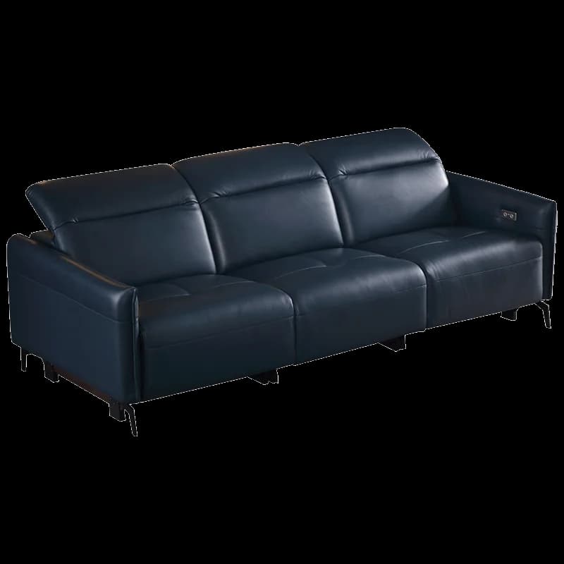 Luxury 3-Seater Genuine Leather Dual Motors Electric Recliner Sofa Modern Power Reclining Couch Adjustable Backrest and Headrest