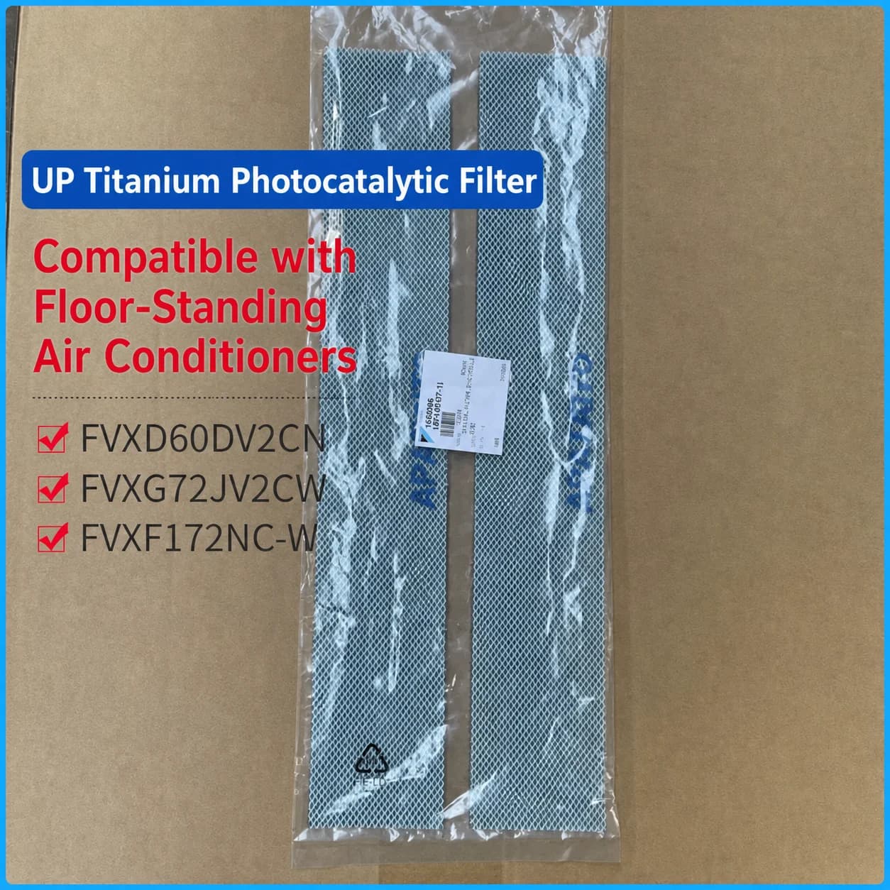 2PCS Original Floor Standing Air Conditioner Filter UP Titanium Photocatalytic Filter for FVXG60JV2C FVXS72 Model 4P145187-1