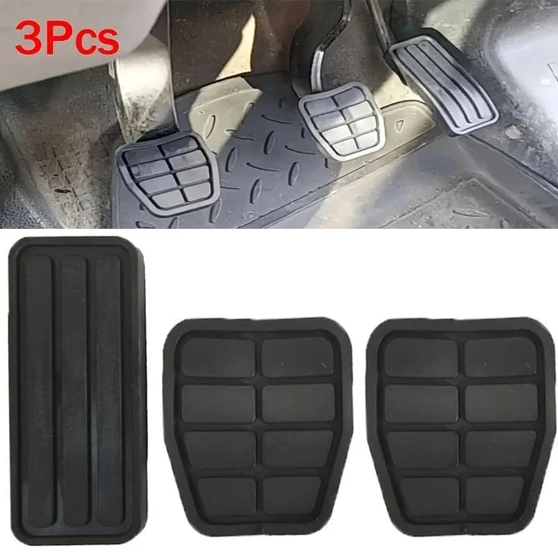 3pcs Car Car Pedal Pads Clutch Throttle Brake Pedal Non-Slip Wear-Resistant Rubber Mats Lorry Truck Pedal Covers Rubber Mats