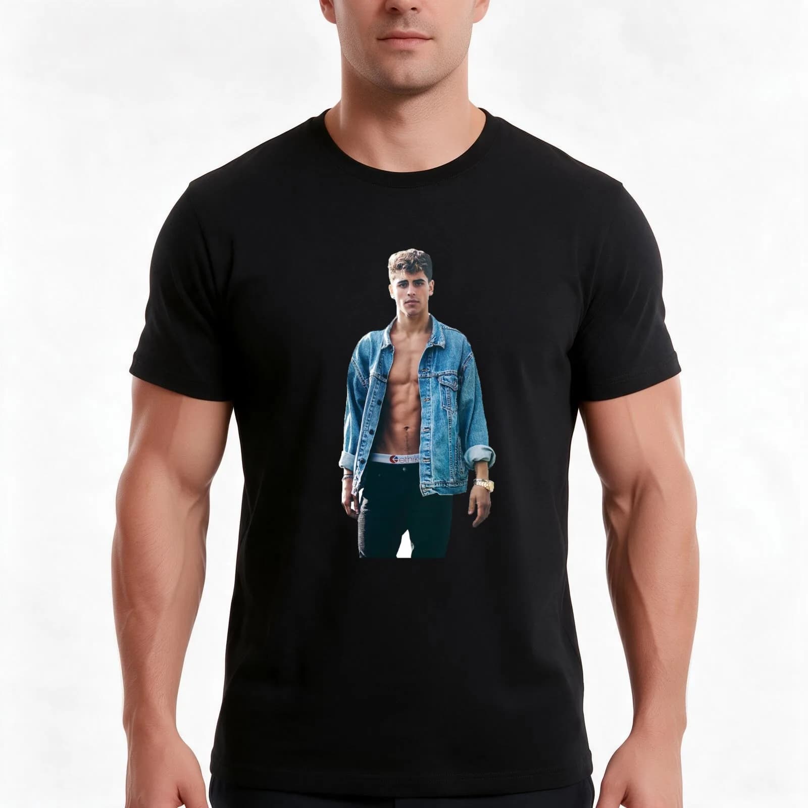 Jack Gilinsky T-Shirt, Summer Casual Cotton Tee, Oversized Streetwear Tops, Vintage Graphic Print, Loose Fit Short Sleeve