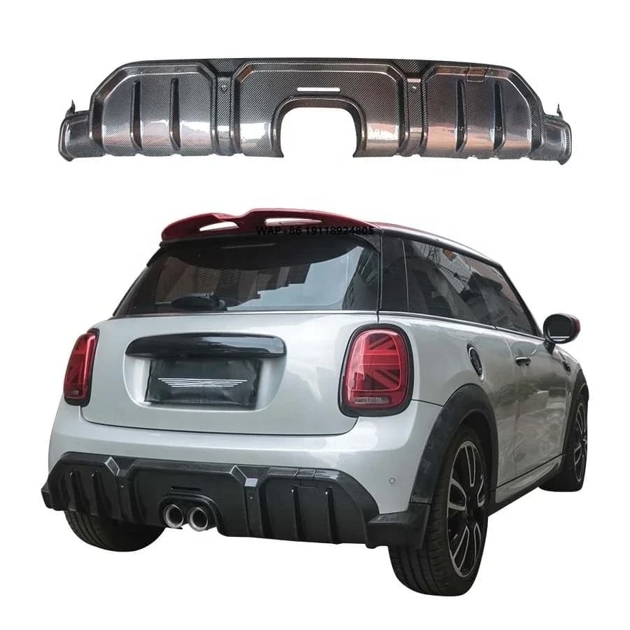 New Carbon Fiber Rear Diffuser Bumper for MINI John Cooper Works F55/F56/F57 LCI 2 Car Accessories