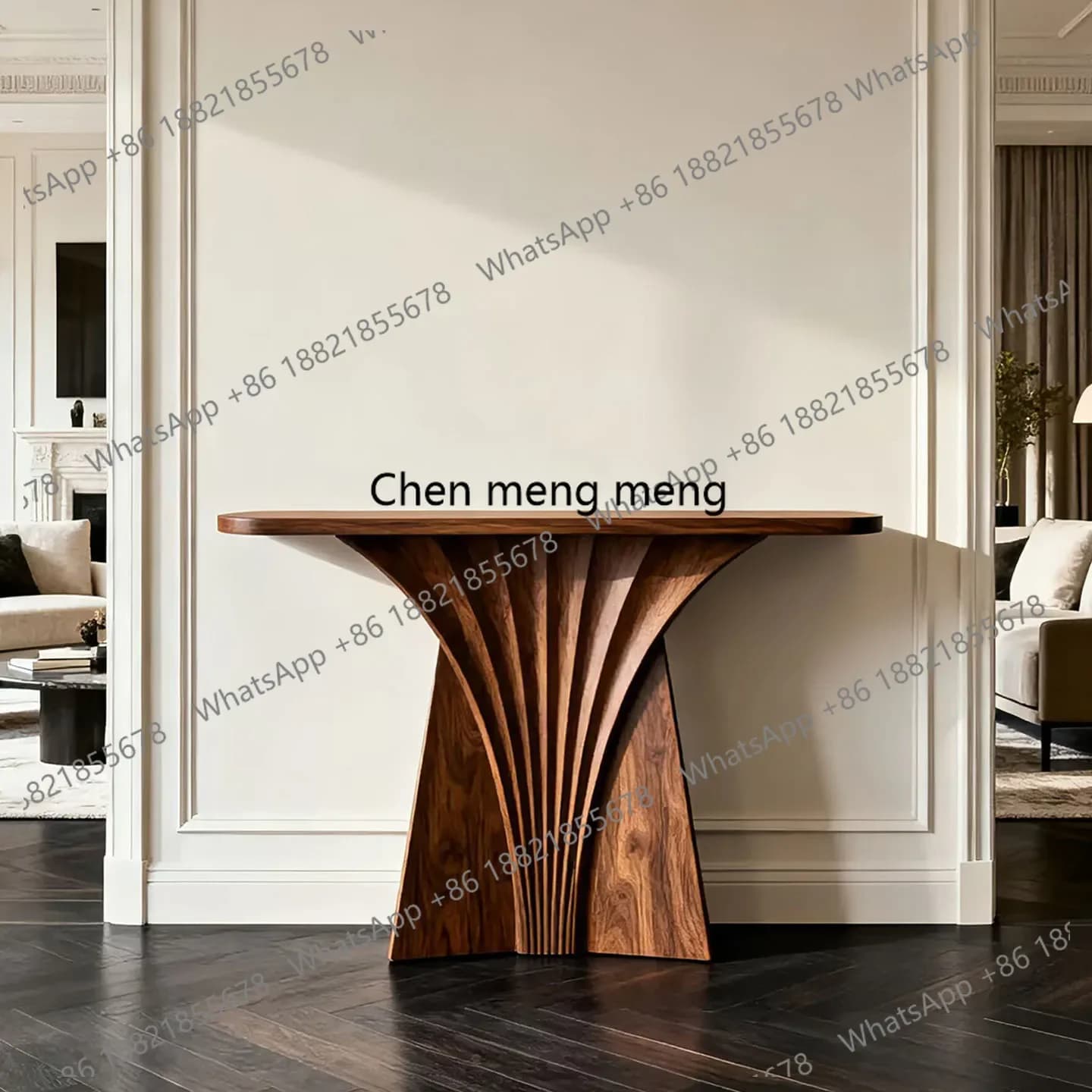cc182minimalist black walnut entrance table Entrance hall against the wall End view table All solid wood light luxury entrance t