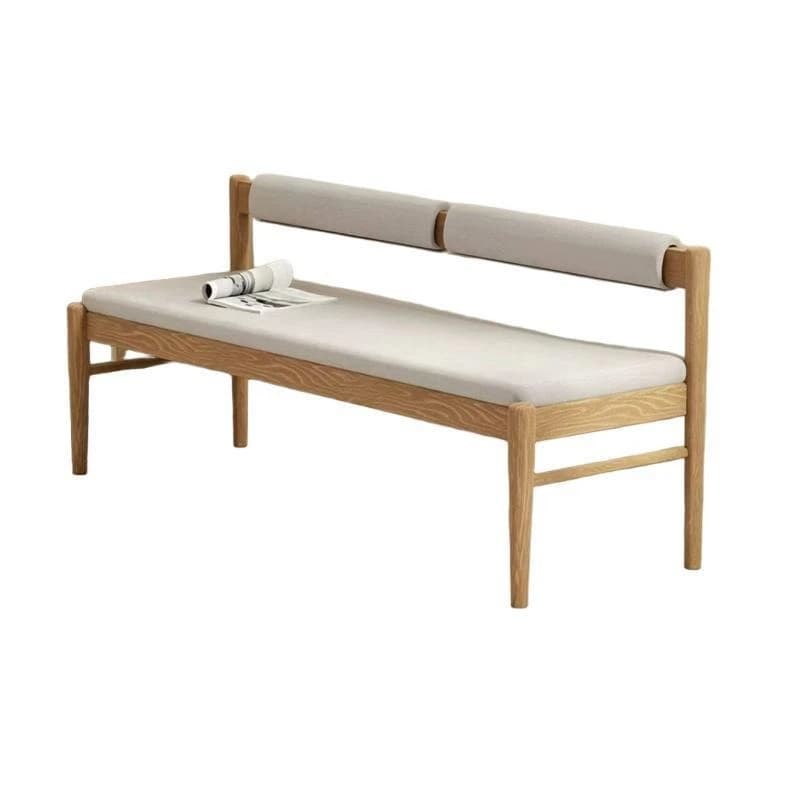 Solid wood bench simple dining table chair word back chair eating stool soft bag bench restaurant back chair